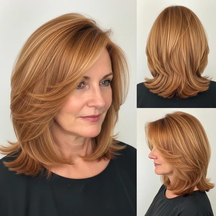 Copper Blonde Bob with Long Layers