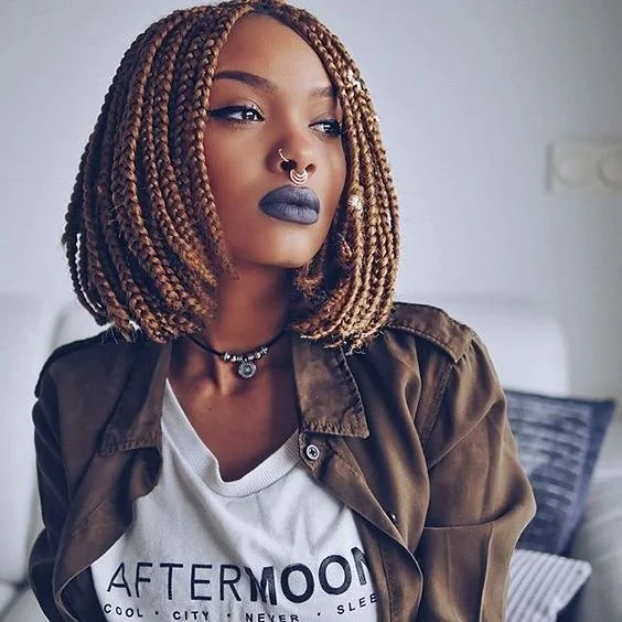 Copper Braided Bob Chic Micro-Braids