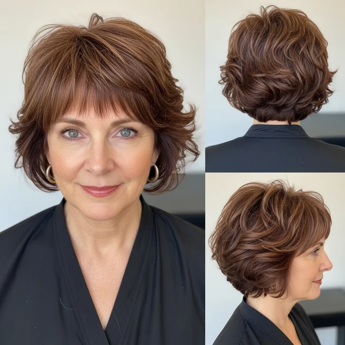 Cropped Tapered Curls With Baby Bangs