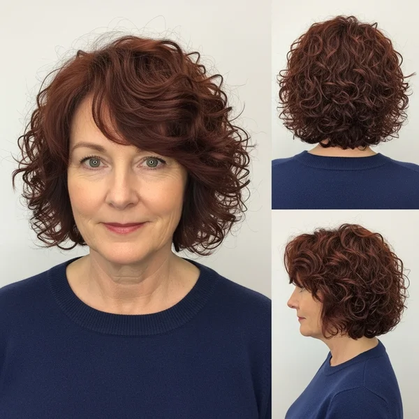 Curly Bob Hairstyle For Older Women