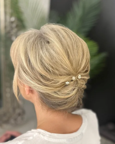 Curly Brunette Bob with Fluffy Textured Bangs