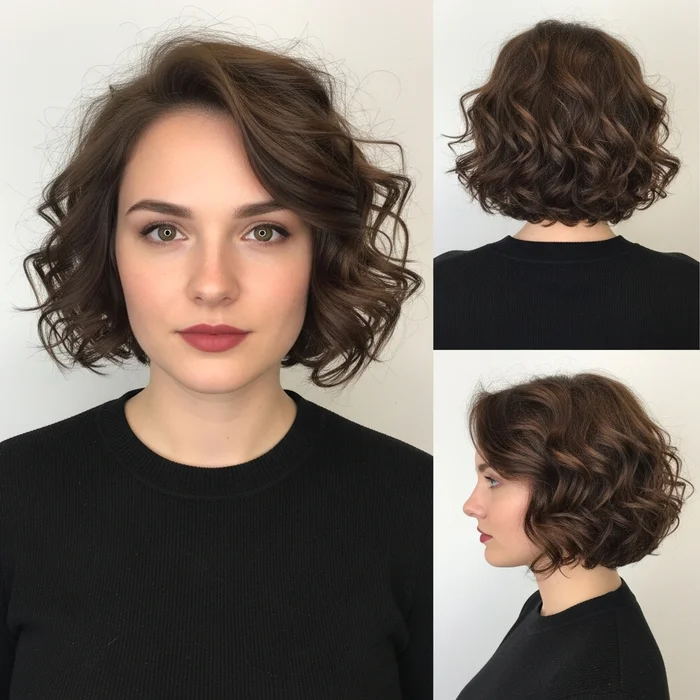 Curly French Bob Haircut