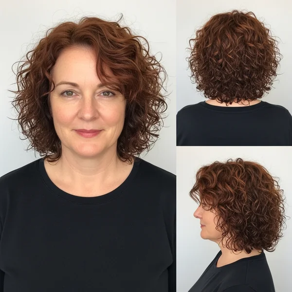 Curly Hairstyles For Women Over 50 For Round Face