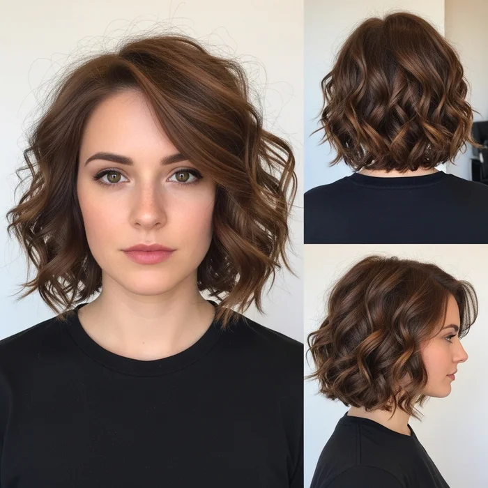 Curly Wavy Bob Hairstyle
