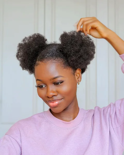 Cute Afro Puffs Defined, Double Puff Updo