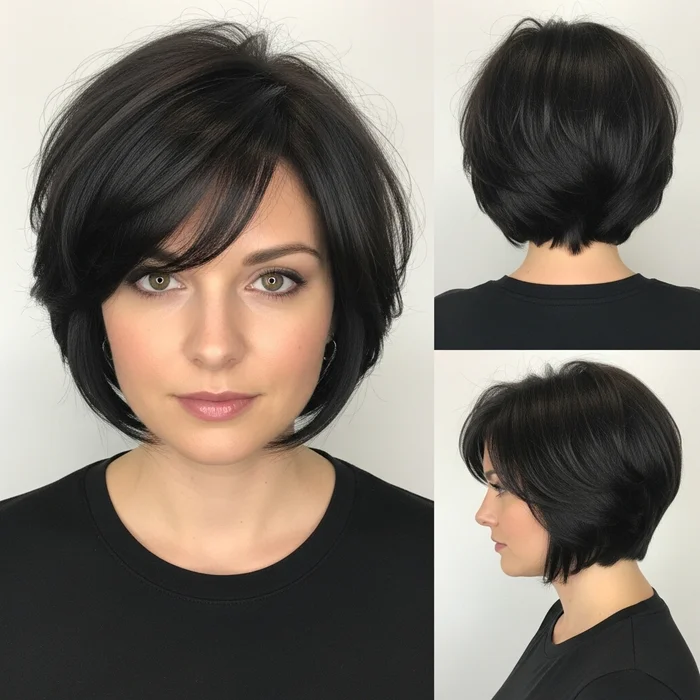 Dark Brown Pixie Bob With Layers