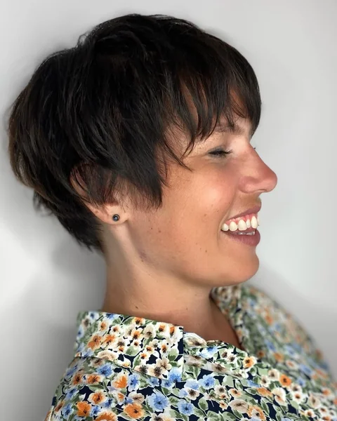 Dark Chocolate Pixie with Soft Blended Layers