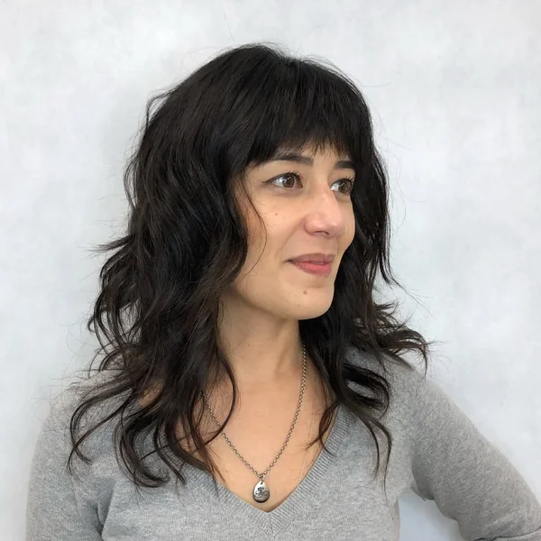 Deep Brunette Medium Shag