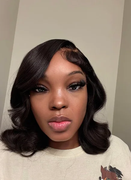 Deep-Waved Bob with Side-Swept, Bouncy, and Voluminous