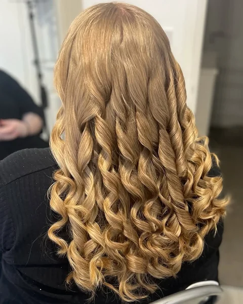 Defined Honey Blonde Spiral Curls for Length