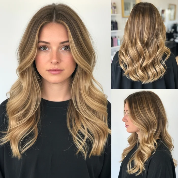 Dimensional Caramel Blonde Waves