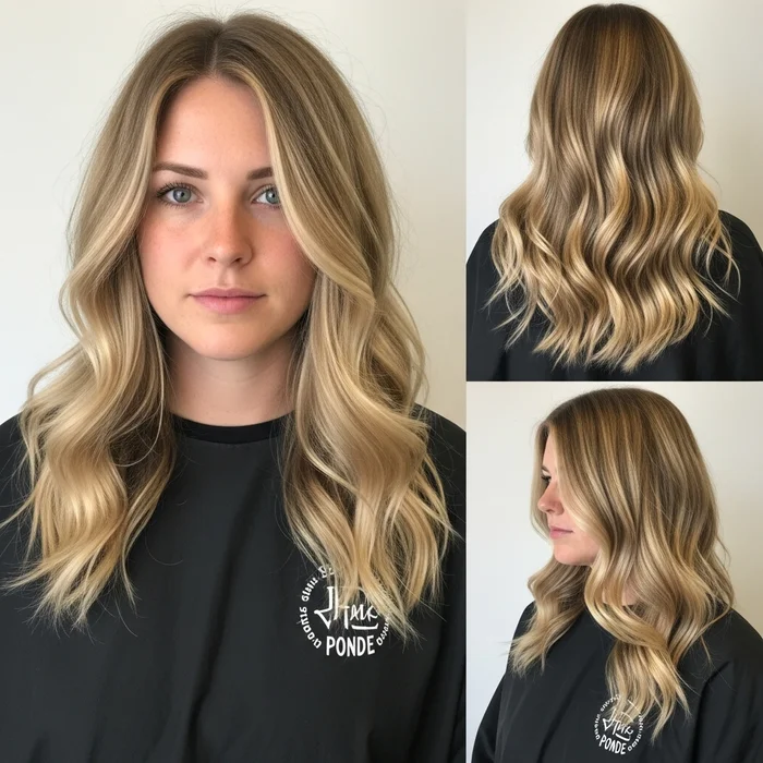 Dimensional Golden Blonde Waves