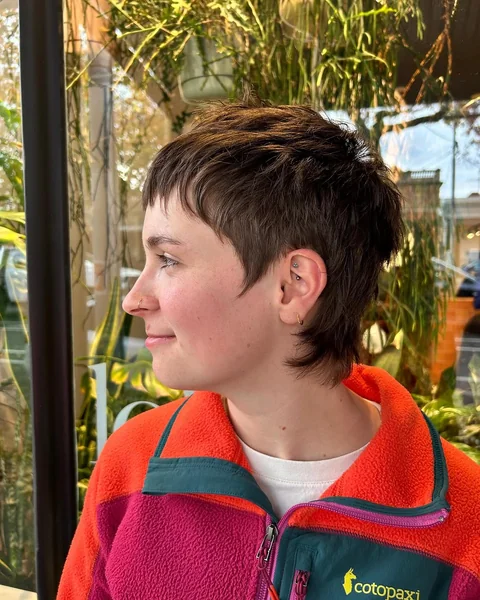 Edgy Choppy Mullet Pixie with Textured Fringe