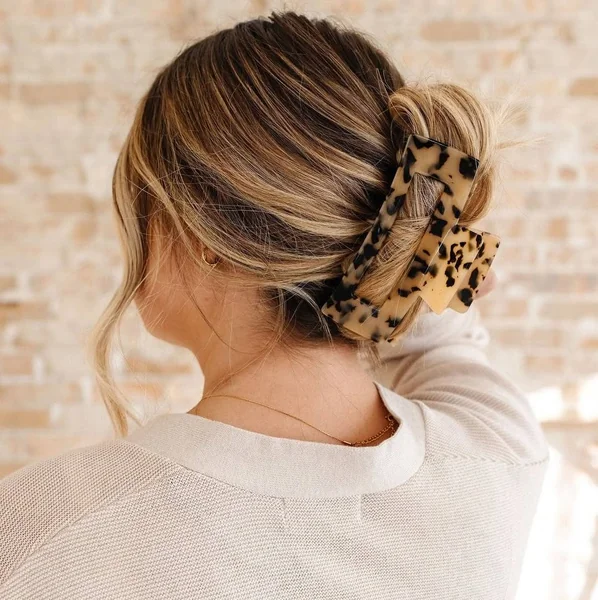 Effortless Claw Clip Updo for Medium Hair