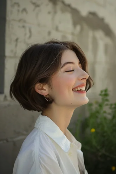 Effortless Dark Brown Chin-Length Bob