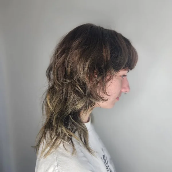 Extreme Textured Mullet Shag with Wavy Ends