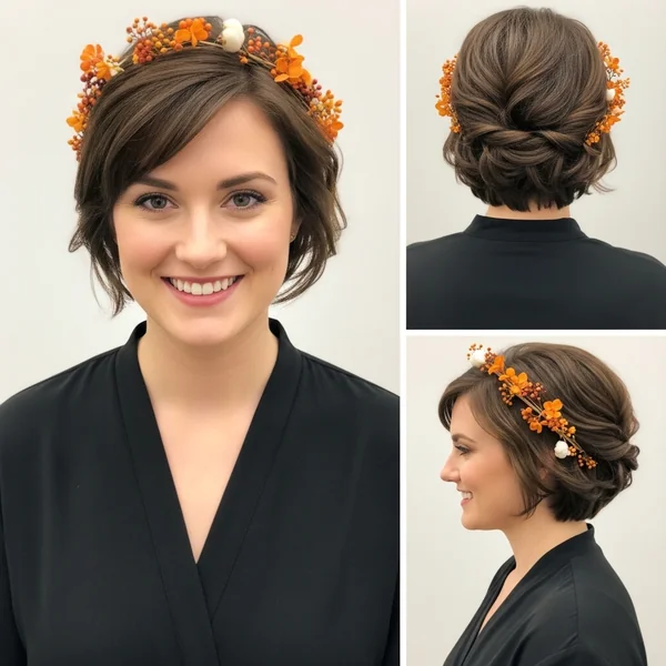 Fall Wedding Short Bridesmaid Hairstyle