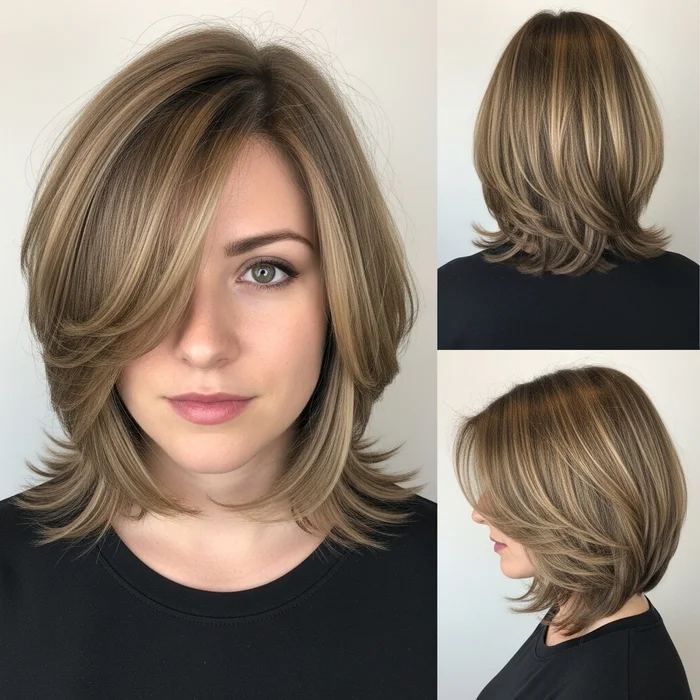 Feathered Bob with Soft Highlights