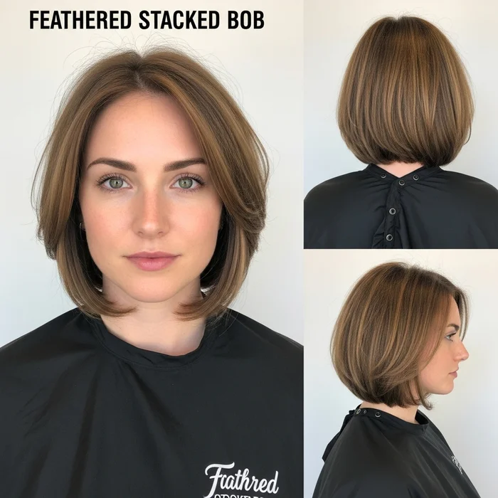 Feathered Stacked Bob