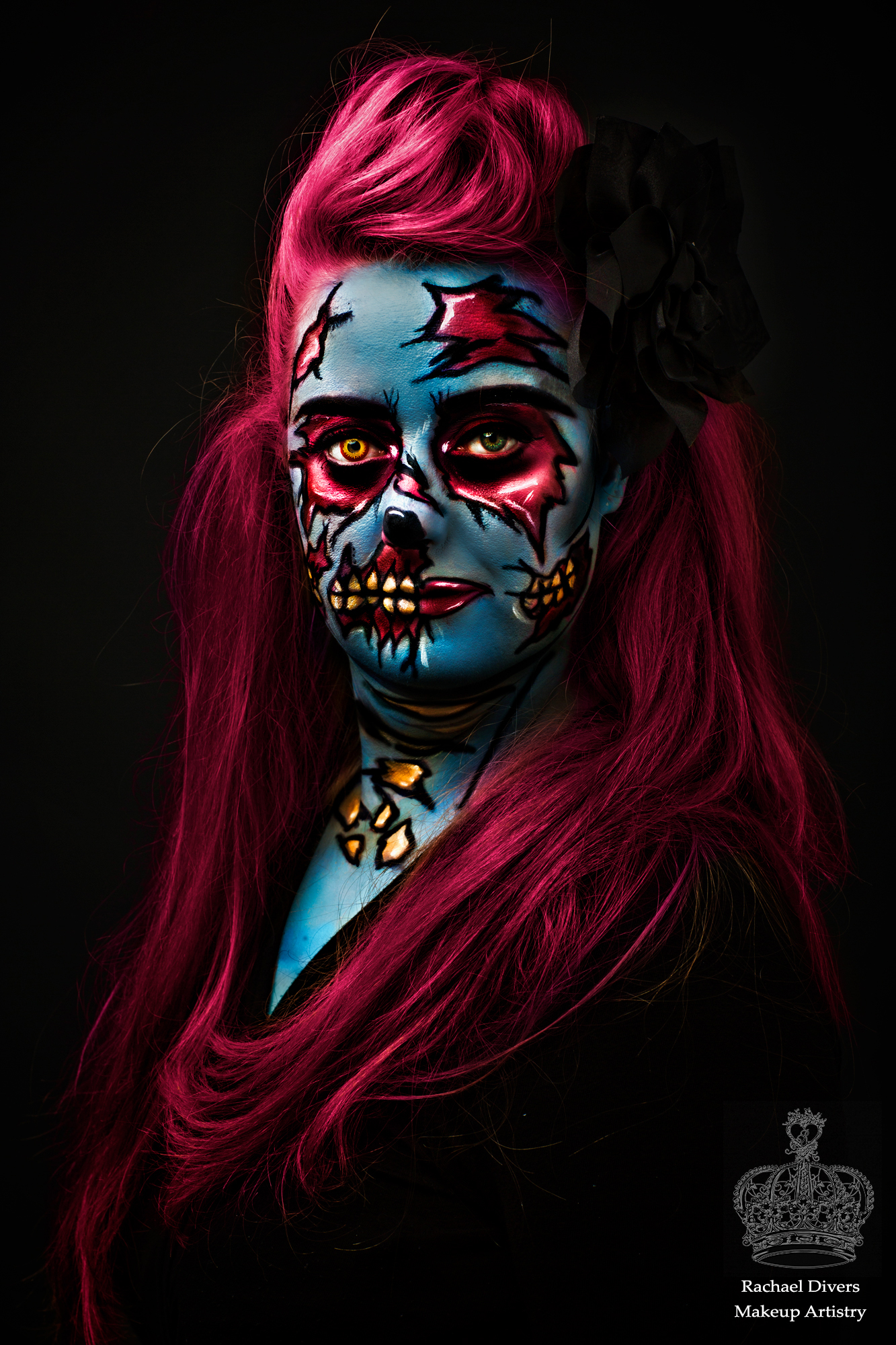 Pop Art Zombie Halloween Makeup Look - Rachael Divers