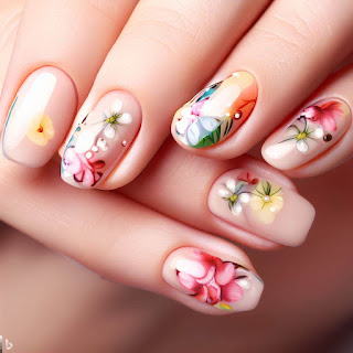 Floral nail art design Floral nail art design