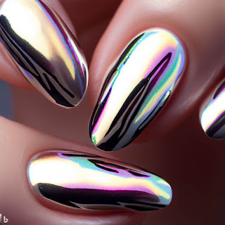 Foil nail art design Foil nail art design