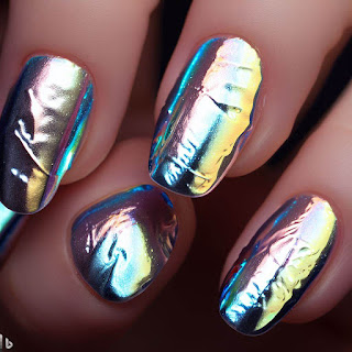 Foil nail art design Foil nail art design