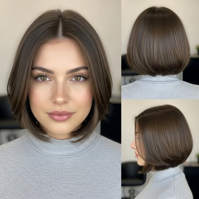 French Bob Haircut No Bangs