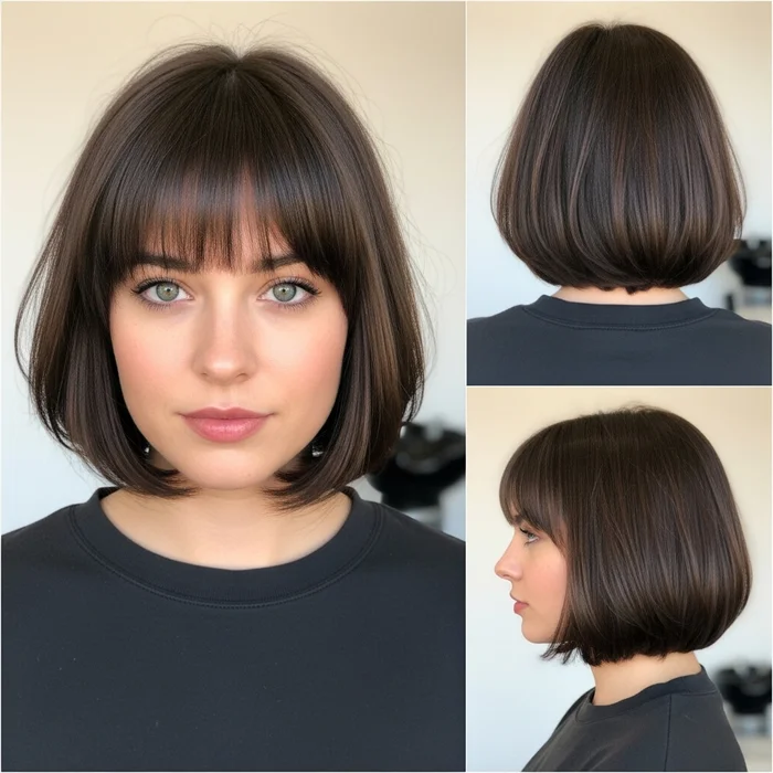 French Bob Haircut With Bangs