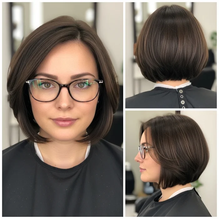 French Bob Haircut With Glasses