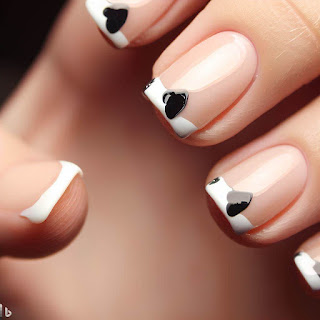 French bowtie manicure nail art design French bowtie manicure nail art design