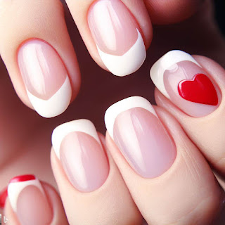 French heart manicure nail art design French heart manicure nail art design