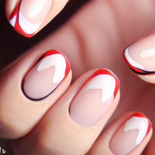 French heart manicure nail art design French heart manicure nail art design