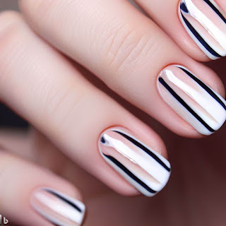 French stripes manicure nail art design French stripes manicure nail art design