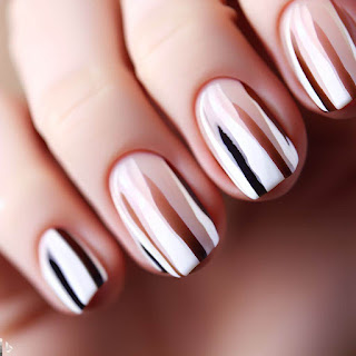 French stripes manicure nail art design French stripes manicure nail art design