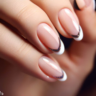 French triangle manicure nail art design French triangle manicure nail art design
