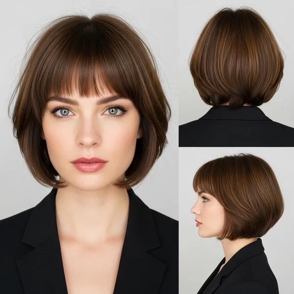 Fringe Hairstyles Round Face Short