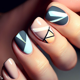 Geometric nail art design Geometric nail art design