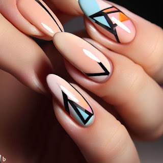 Geometric nail art design Geometric nail art design