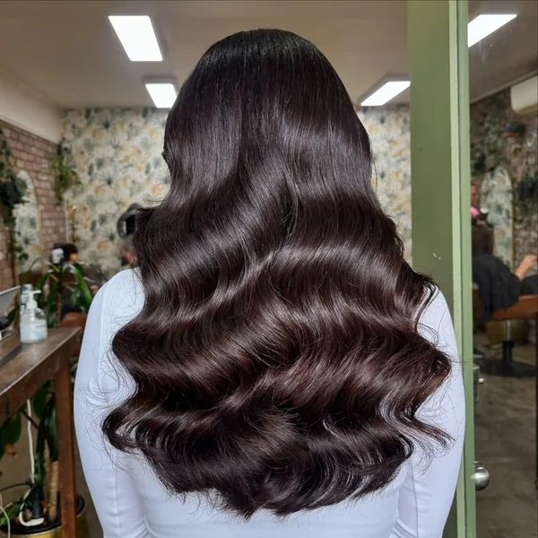 Glossy Chocolate Waves with Retro Shine