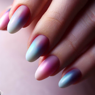 Gradient nail art design Gradient nail art design