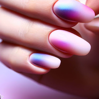 Gradient nail art design Gradient nail art design