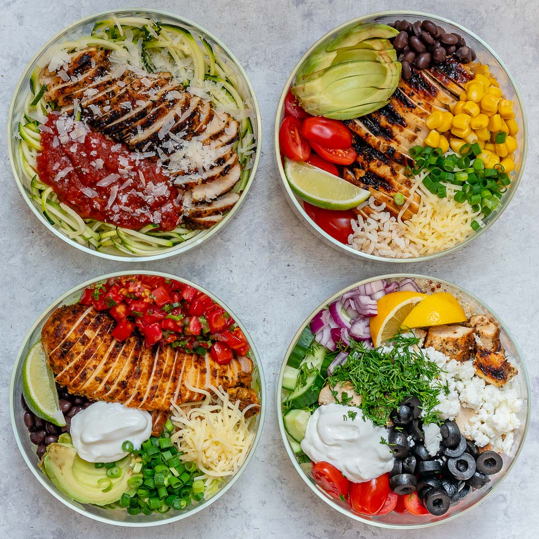 Grilled Chicken Meal Prep Bowls 4 Creative Ways for Clean Eating ...