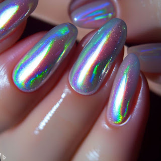 Holographic nail art design Holographic nail art design