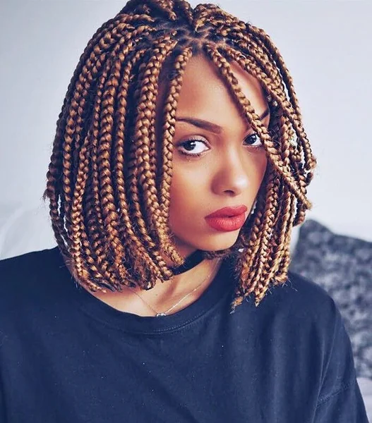 Honey Blonde Box Braids Bob Protective Style