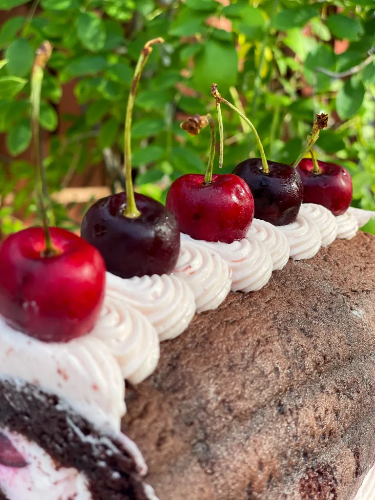 Chocolate Cherry Cake Roll - The Rose Table
