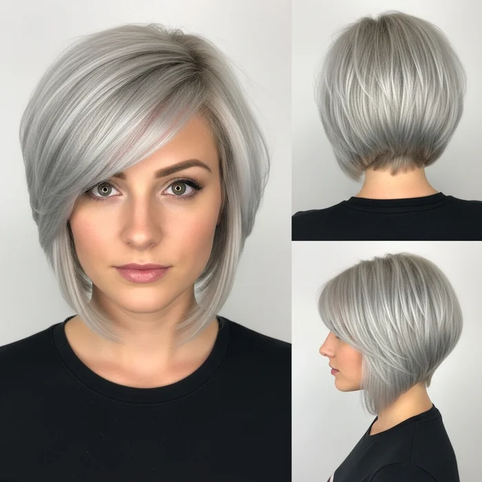Icy Blonde Inverted Bob