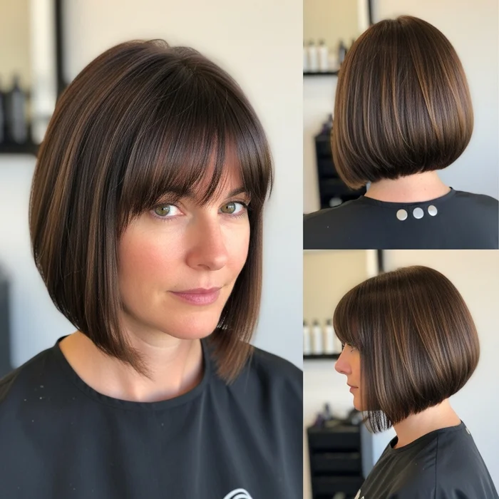 Inverted Blunt Bob With Bangs
