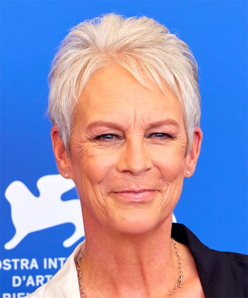 Jamie Lee Curtis Light Grey Pixie Haircut - Hairstyles