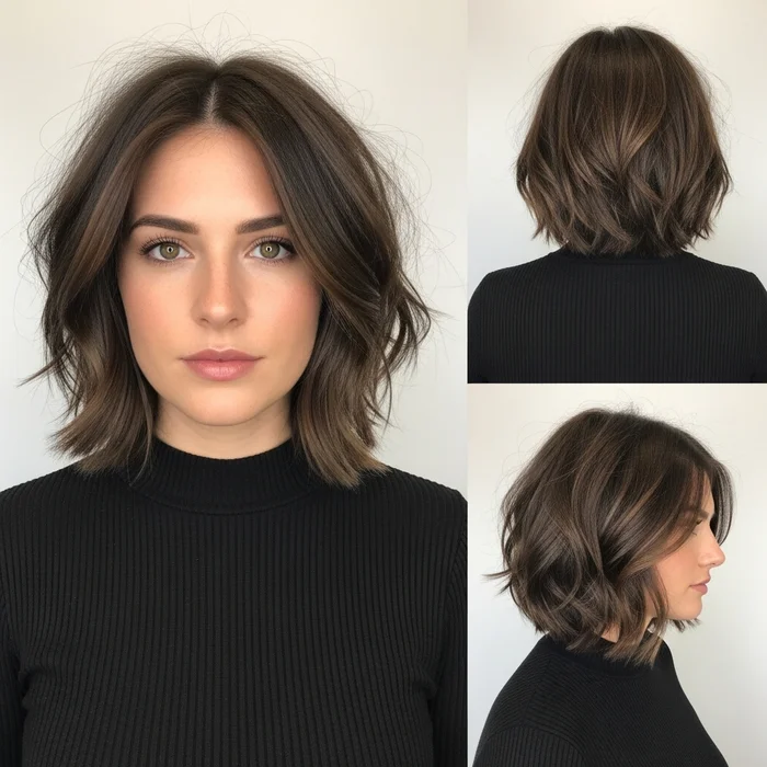 Jaw-Length Textured Bob with Layered